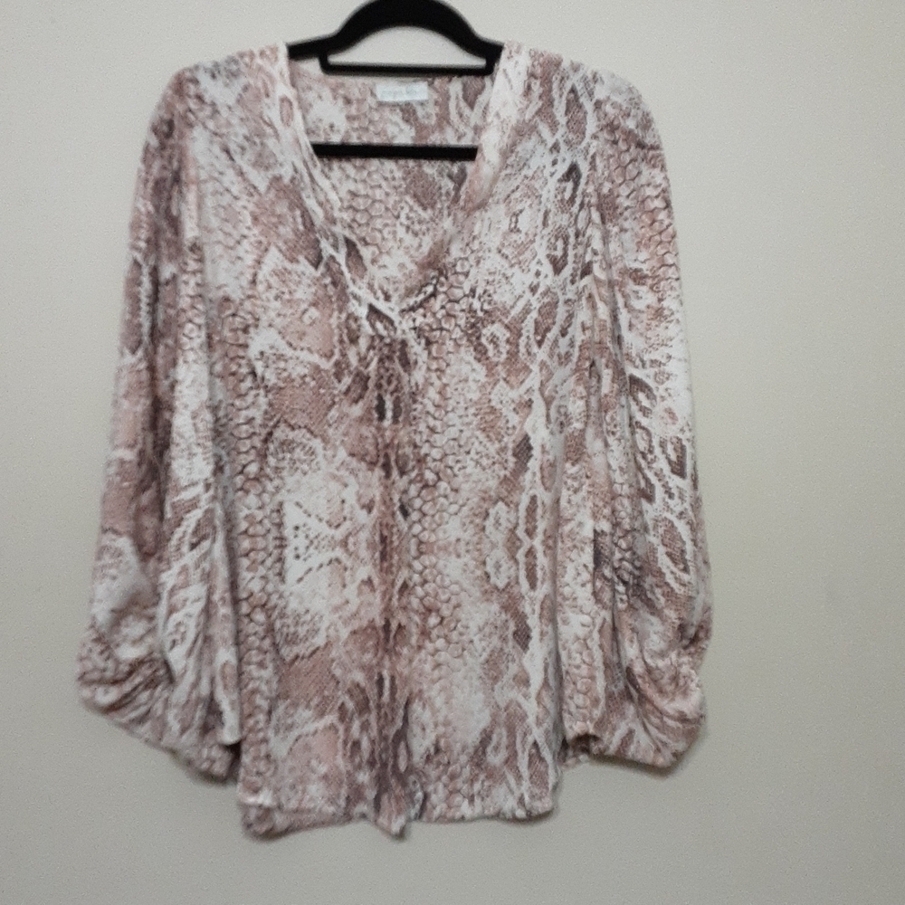 Juniper Blu  Adrienne women blouse pink M casual office pink boho y2k coquette
